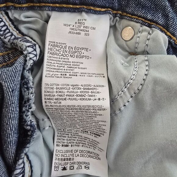 Levi's 511 Men's/Boys Jeans Red Tag 24W 25L Reg 8 - Picture 3 of 11